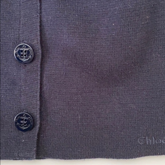 Chloé “sailor” style white dress shirt, navy shirt and navy sweater Size: 2T GUC - Picture 6 of 6